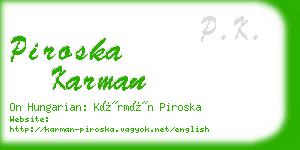 piroska karman business card